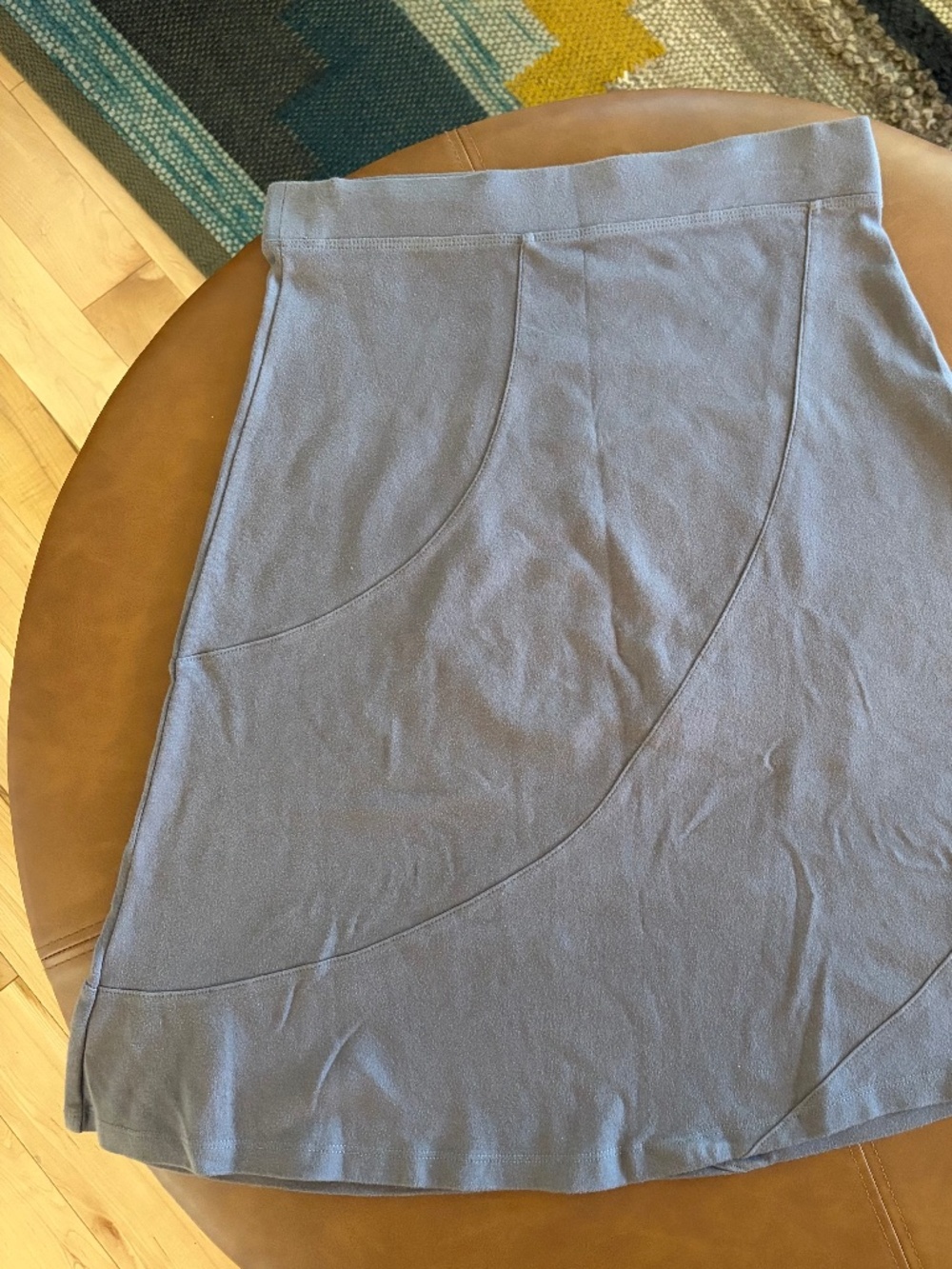 Alki'i Gray Knit A-Line Skirt with Curved Panel Seams - size small women soft
